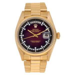 Rolex Day-Date 18038 18k burgundy dial 36mm Automatic watch