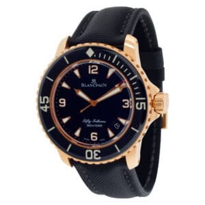 Blancpain Fifty Fathoms 5015.3630.52 18k rose gold Black dial 45mm Automatic wat