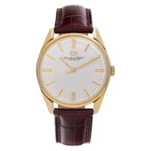 Classic Collectible IWC watch in 18K Yellow Gold with Leather Band