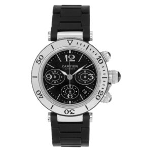 Cartier Pasha Seatimer Chrono W31088U2 Stainless Steel Black dial 42mm Automatic