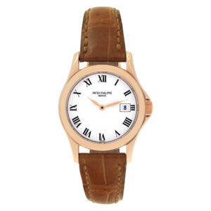 Ladies Patek Philippe Calatrava 4906 18k rose gold White dial 28mm Quartz watch