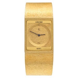 Concord Delirium Ultra Thin 18k mesh band Gold dial 24.5mm Quartz watch