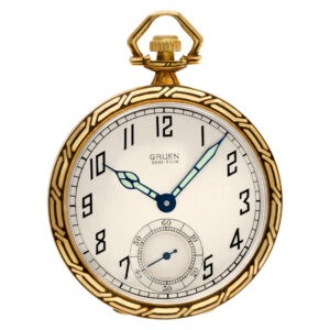 Gruen pocket watch 234477 14k Cream dial 45mm Manual watch