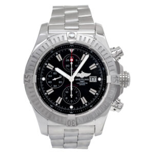 Breitling Super Avenger A13370 Stainless Steel    Black dial 46mm Automatic watc