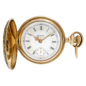 Elgin pocket watch  14k    White Porcelain dial 34mm Manual watch