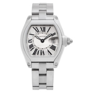 Cartier Roadster W62016V3 Stainless Steel Silver Guilloche dial 32mm Quartz watc