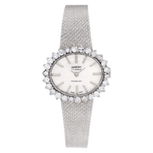 Juvenia Classic Incabloc 18k White Gold Gray dial 23mm Manual watch