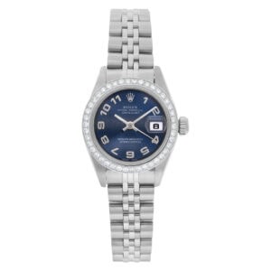 Rolex Datejust 79160 Stainless Steel custom diamond bezel Blue dial 26mm Auto