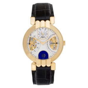 Harry Winston Premiere Bi-Retrograde Perpetual Calendar in 18k on leather