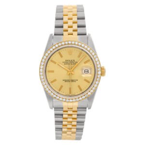 Rolex Datejust 16233 Stainless Steel Gold dial 36mm Automatic watch