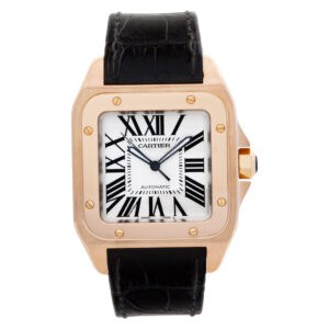 Cartier Santos 100  W20095Y1 18k rose gold White dial 38mm auto watch