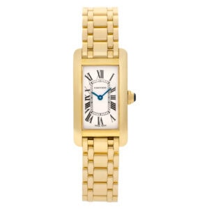 Cartier Tank Americaine W26015K2 18k White dial 19mm Quartz watch