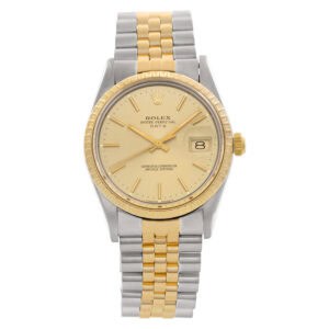 Rolex Date 15053 Stainless Steel Gold dial 34mm Automatic watch