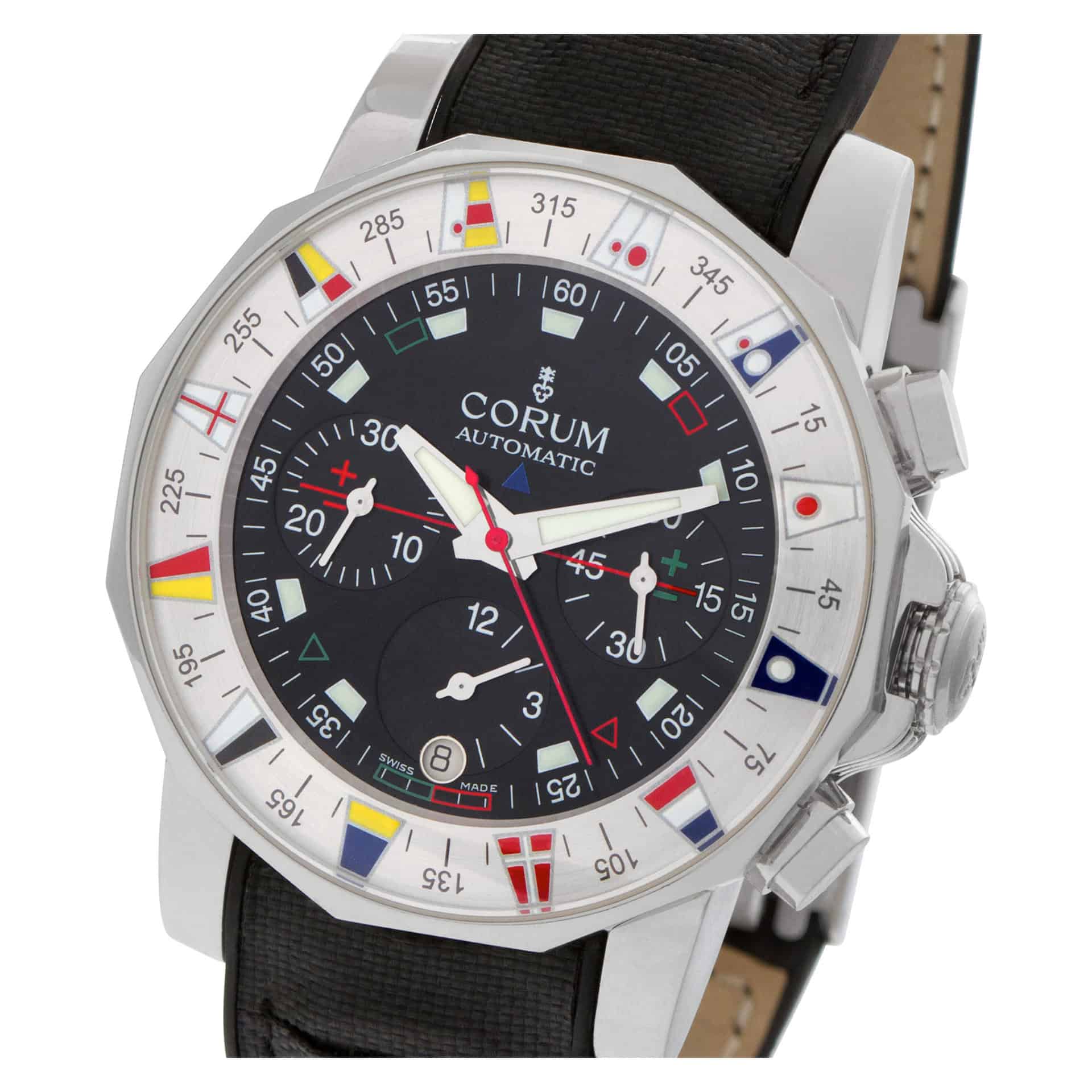 Corum Admirals Cup 985.630.20 Stainless Steel Black dial 43mm