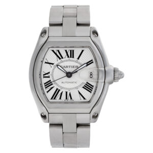 Cartier Roadster W62025V3 Stainless Steel Silver Guilloche dial 38mm Automatic w