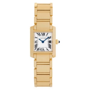 Cartier Tank Francaise W50002N2 18k White dial 20mm Quartz watch