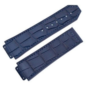 Hublot Fusion or Aero Bang navy blue rubber backed alligator strap 26mm x 22mm