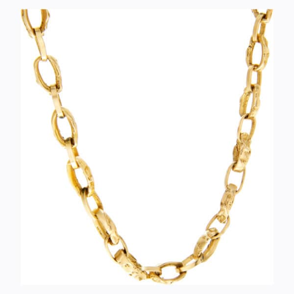 Hammered oval lik 14k necklace