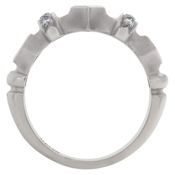 Geometric diamond ring set in matte finish 14k white gold. 0.50 carats. Size 7.5