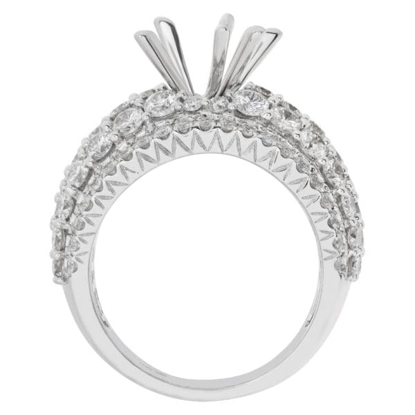 Half Diamond Eternity Band and Ring setting in 18k white gold. 3.39 carats in diamonds. Size 7