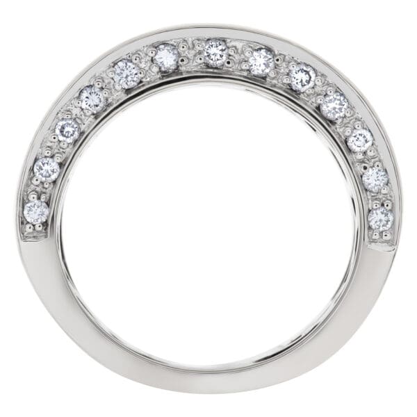 Thick & wide Diamond Eternity Band and Ring in 18k white gold with over 1ct in diamonds, size 5.5