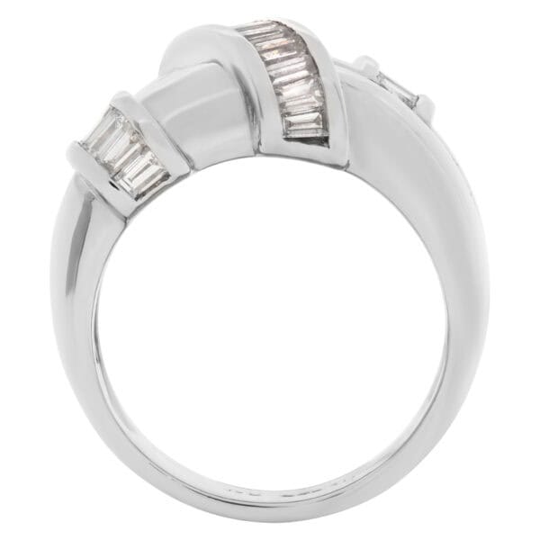 Charles Krypell diamond ring in platinum. 1.00 ct in round & baguette diamonds.