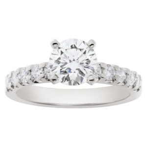 GIA certified round brilliant cut diamond 1.06 carat (M color, VVS2 clarity) ring