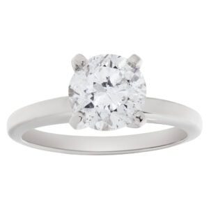 GIA certified round brilliant diamond 1.51 carat (G color, I1 clarity) ring