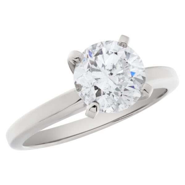 GIA certified round brilliant diamond 1.51 carat (G color, I1 clarity) ring