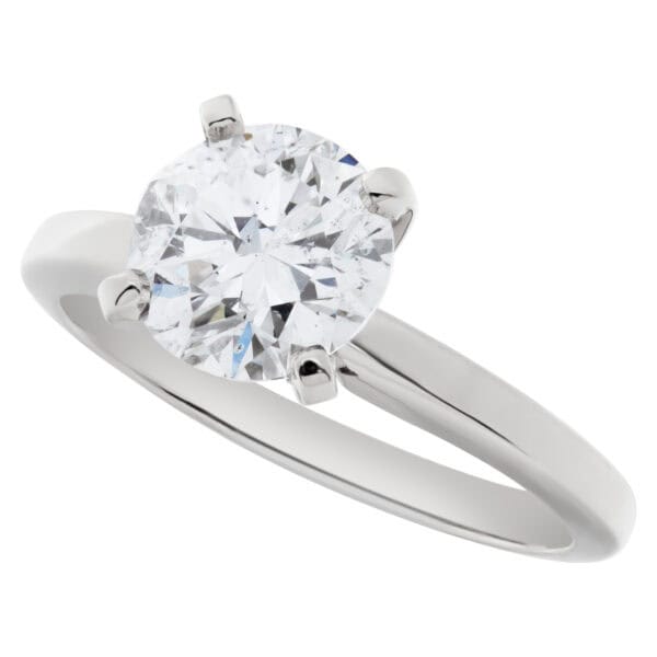 GIA certified round brilliant diamond 1.51 carat (G color, I1 clarity) ring