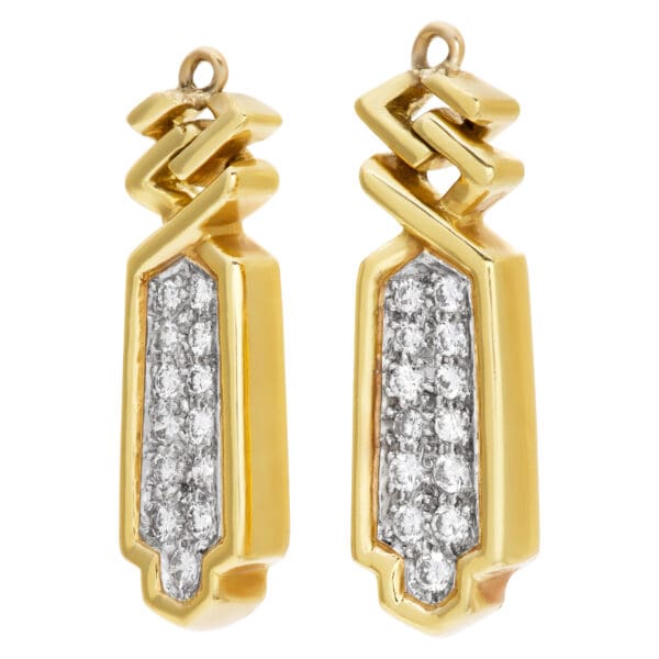 Diamond earrings extensions in 18k yellow gold