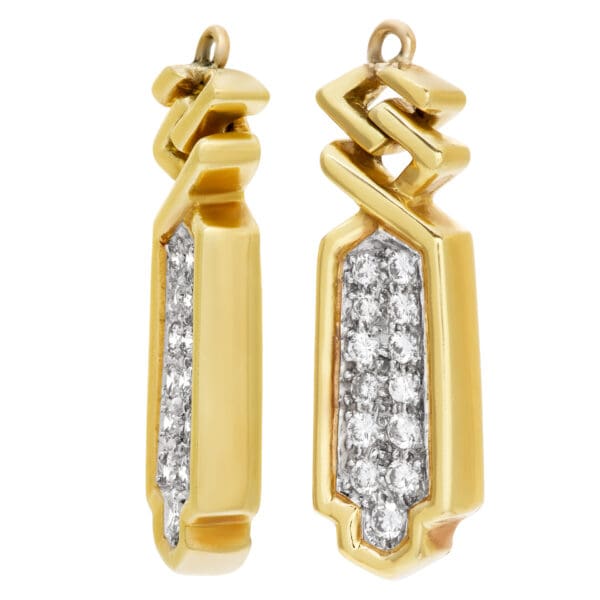 Diamond earrings extensions in 18k yellow gold