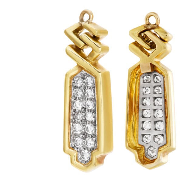 Diamond earrings extensions in 18k yellow gold