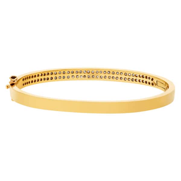 14k yellow gold diamond bangle w/ approx 2 cts in SI diamonds