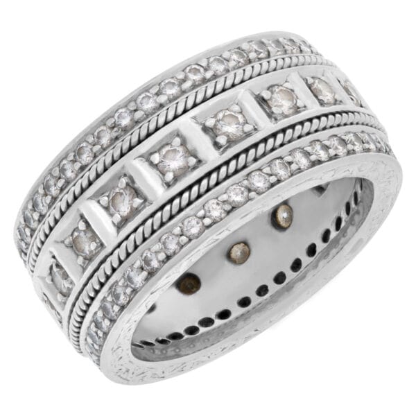 Penny Priville diamond eternity band, 2 carats in round brilliant cut diamonds