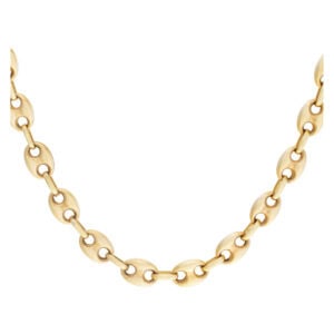 Puffed link chain in 18k