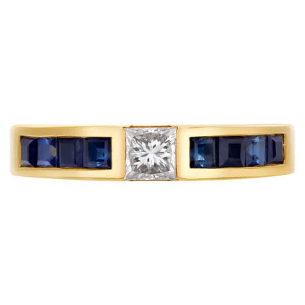 Tiffany & Co diamond and sapphire ring in 18k