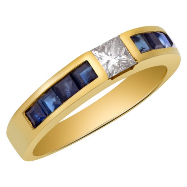 Tiffany & Co diamond and sapphire ring in 18k