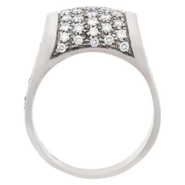 Pave diamond ring in 18k white gold w/ approx. 1.10 carats in diamonds.