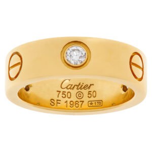 Cartier Love Ring with 3 diamonds in 18k yellow gold