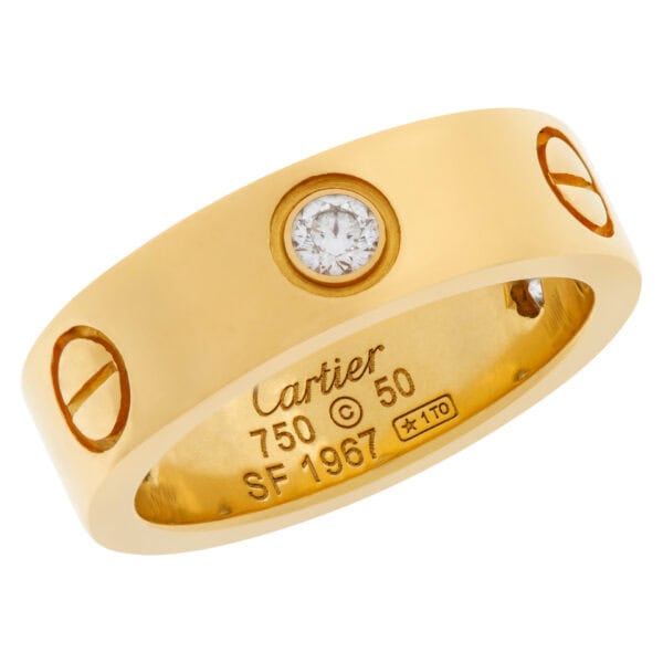 Cartier Love Ring with 3 diamonds in 18k yellow gold