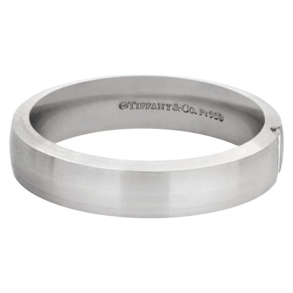 Tiffany & Co. Platinum Satin Finish Ring With Baguette Diamond