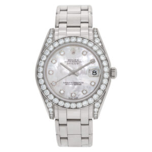 Rolex Pearlmaster 81159 18k white gold 34mm auto watch