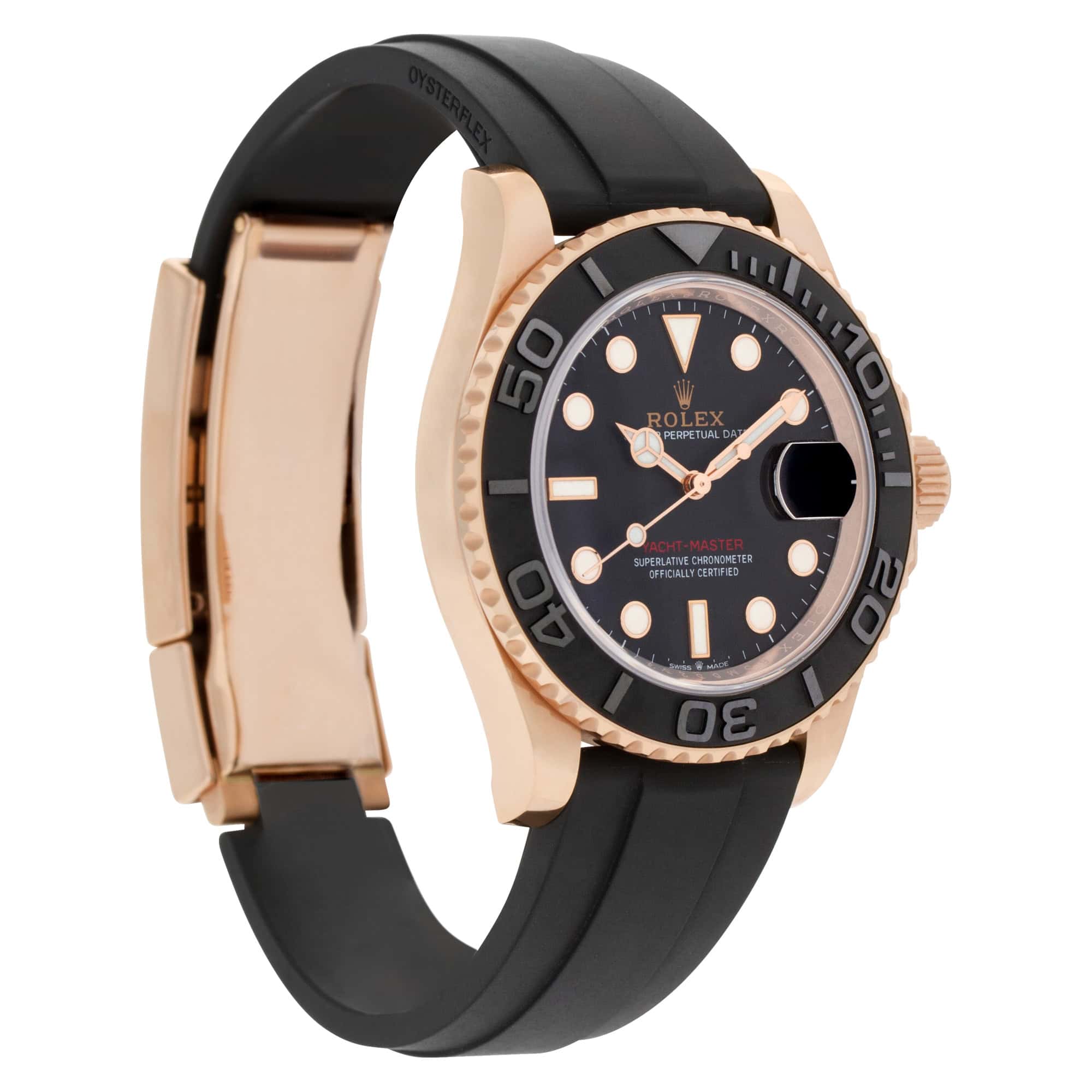 Rolex Yacht-Master 40mm Rose Gold - Black Dial - Oysterflex Strap (Ref#126655)