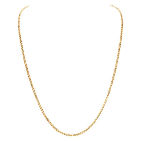 18k yellow gold double ring chain