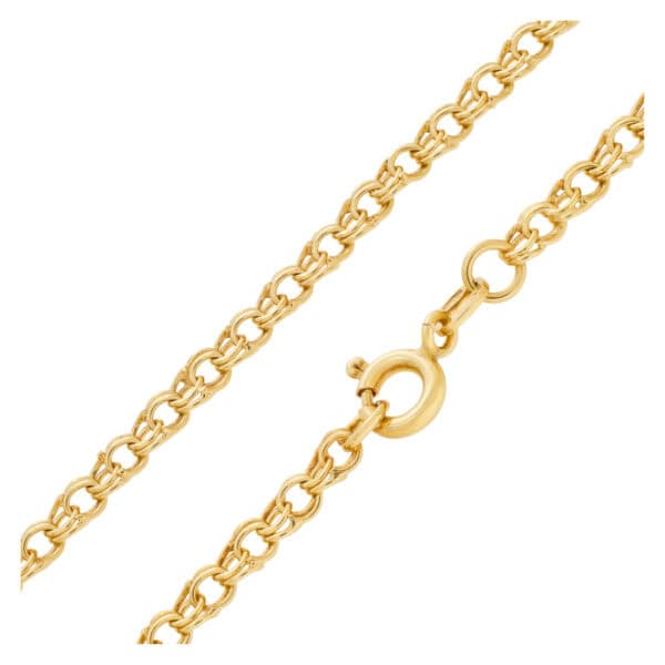 18k yellow gold double ring chain