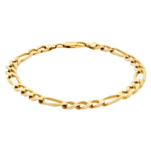 Figaro link bracelet in 14k; 9"