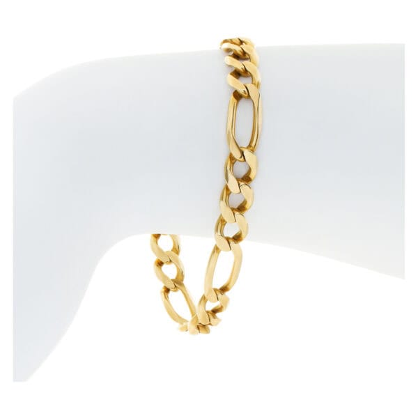 Figaro link bracelet in 14k; 9"