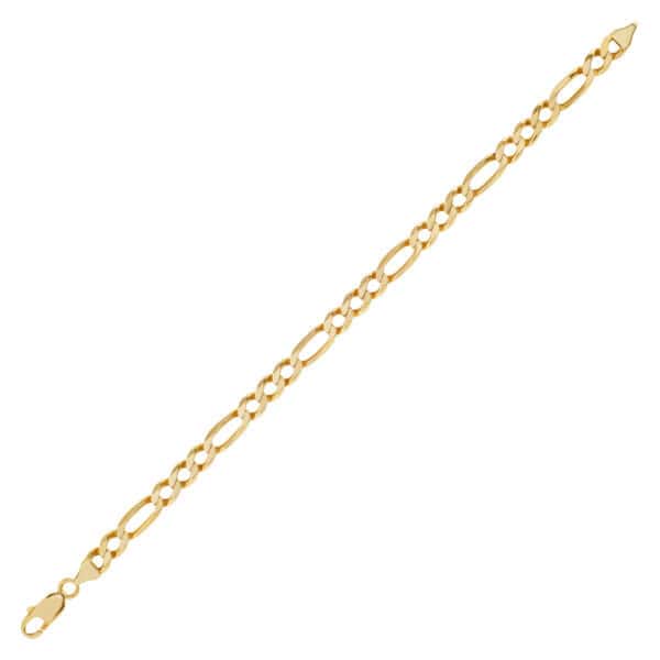 Figaro link bracelet in 14k; 9"