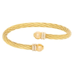 Cable bangle in 18k yellow gold